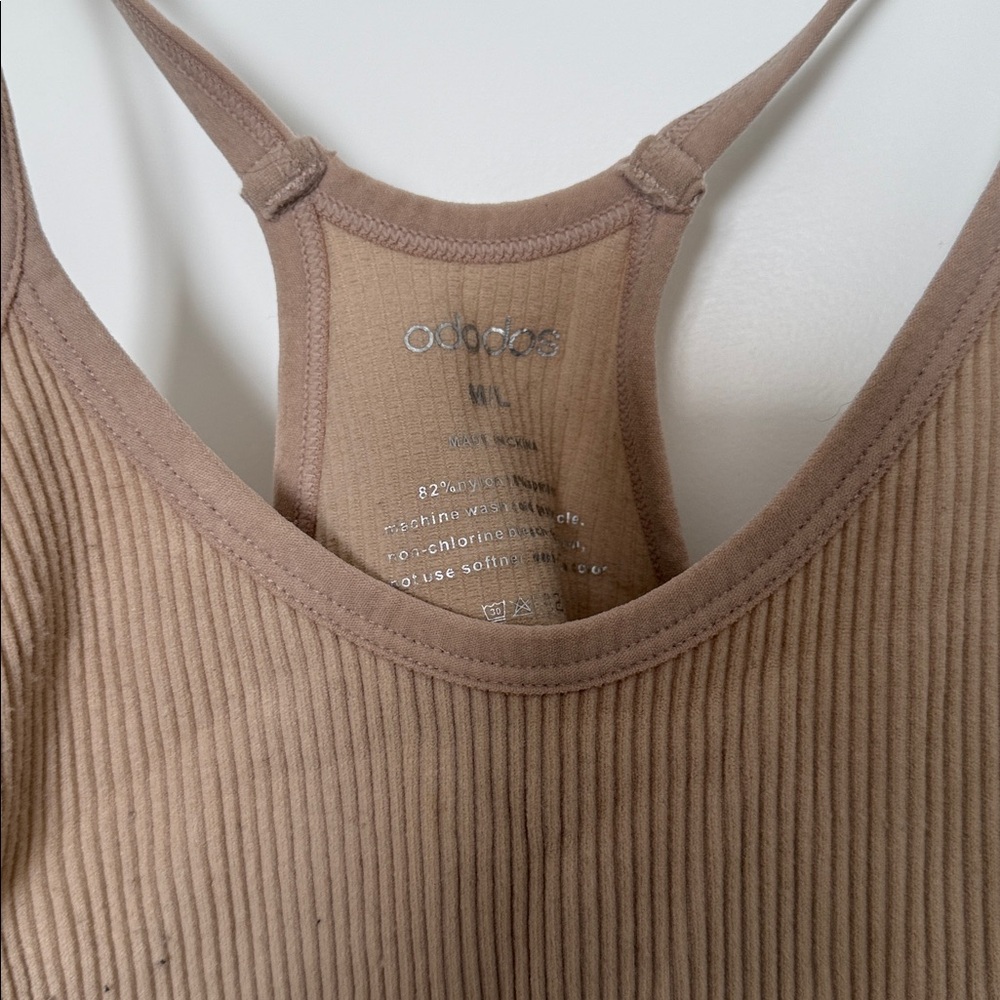 Tan Ribbed Tank Top - M/L - Picture 2 of 4